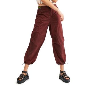 Free People Burgundy Ripple Sport Jogger Pants